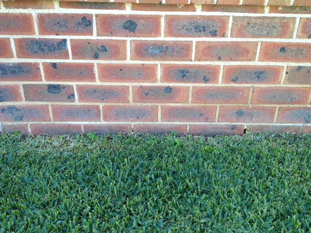 turf blocking slab and weepholes